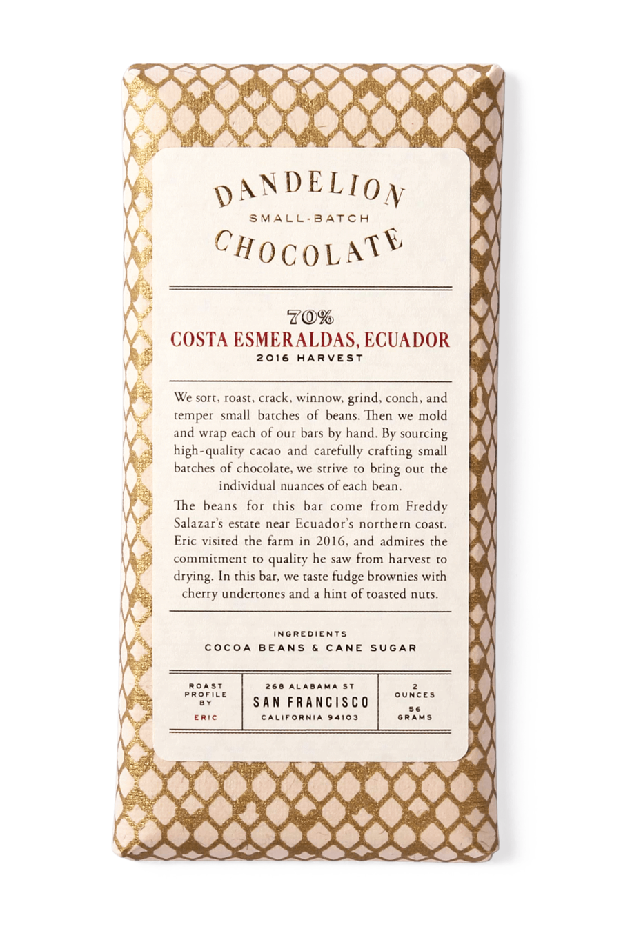 Dandelion Noir 70% Equateur  Costa Esmeraldas