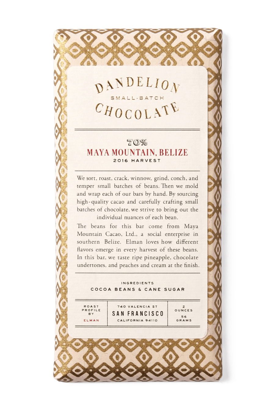 Dandelion Noir 70% Belize  Maya Mountain