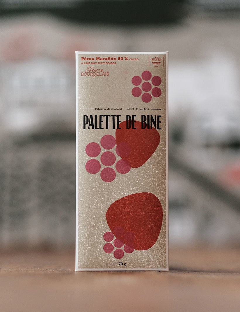 PDB Palette de bine Framboises Pérou lait 60% Palette de bine